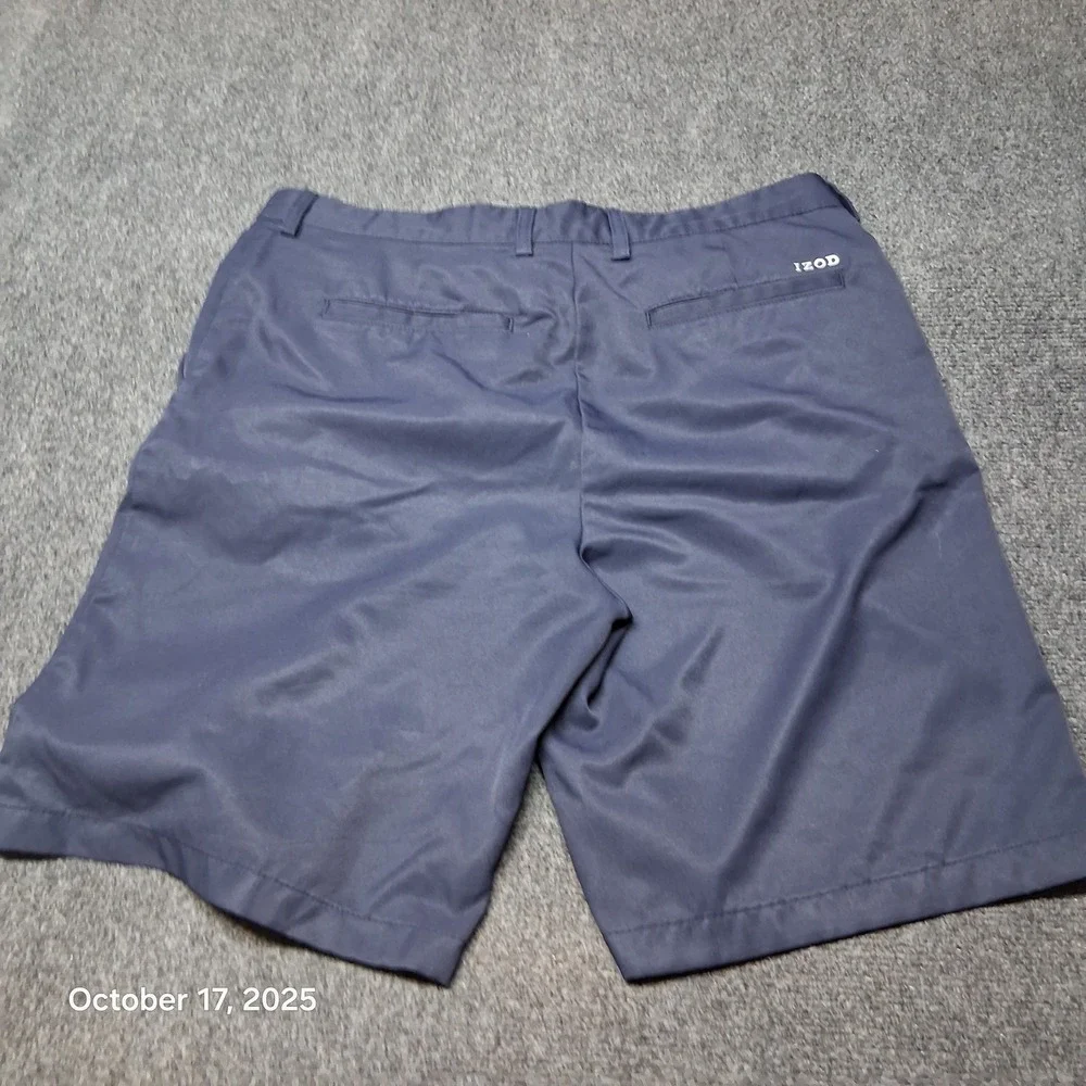 IZOD Golf Shorts Men 34 Blue Classic‎ Chino Summer Wear Outdoor 9